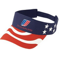 Pro Style Deluxe Cotton Twill US Flag Visor w/ Stripe Bill